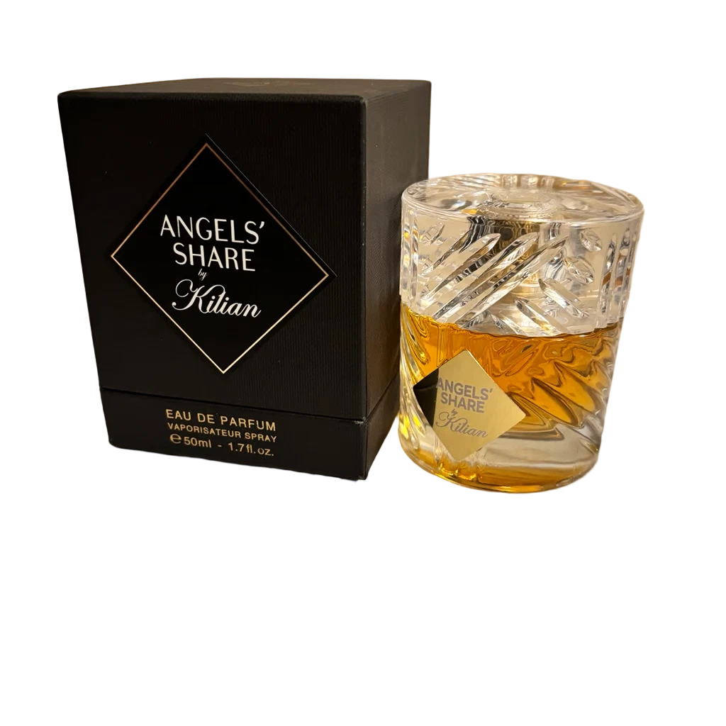 eau de parfum bottle and packaging on a beige background